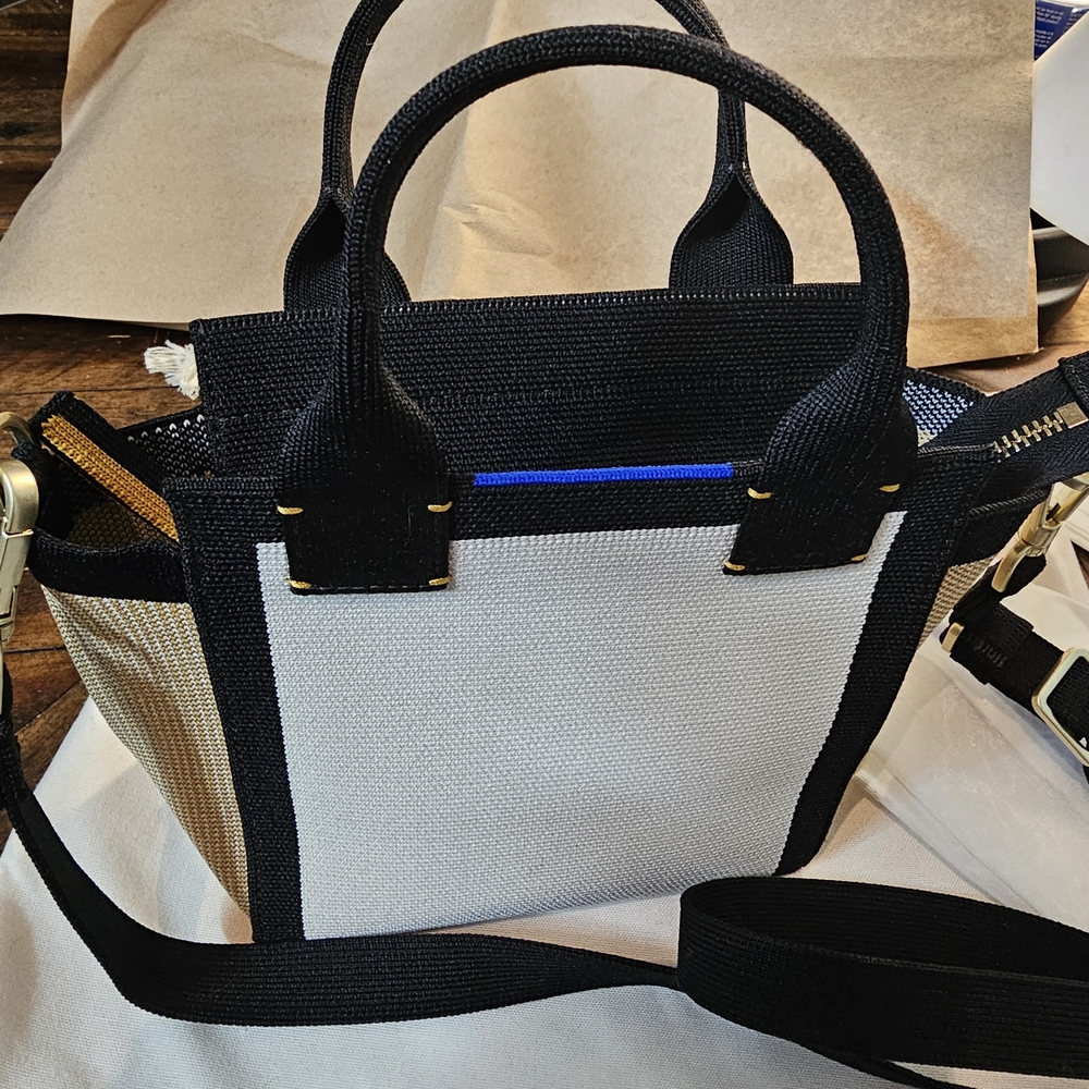 Rothy's Black and Tan Handbag